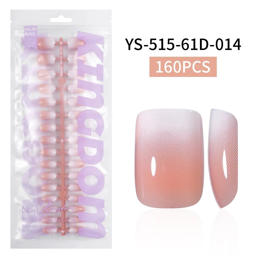 Wholesaler Private Label 150Pcs Nude Pink Gradient Fake Nails Press on Short Square Almond Ombre Press on Nails