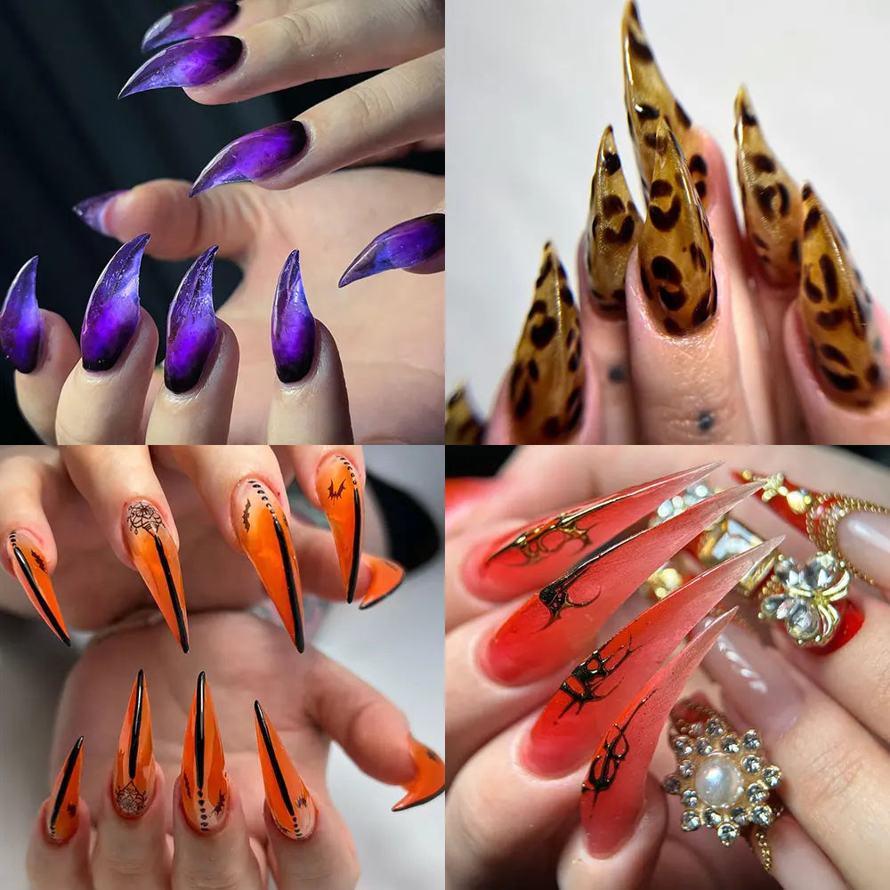 New Wholesale 140Pcs Eagle Claw Nail Mold Tips 14 Size Full Cover Reusable Acrylic Extension Clear Plastic Eagle Claw Nail Form