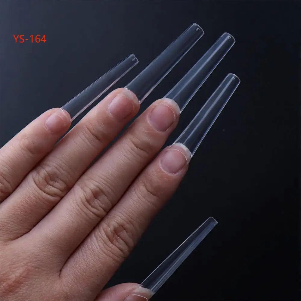 Super Long XXXL Nail Tips Clear False Nail French Non C Curve Xxl Square Stiletto Coffin Tapered Square Soft Gel Nail Tips