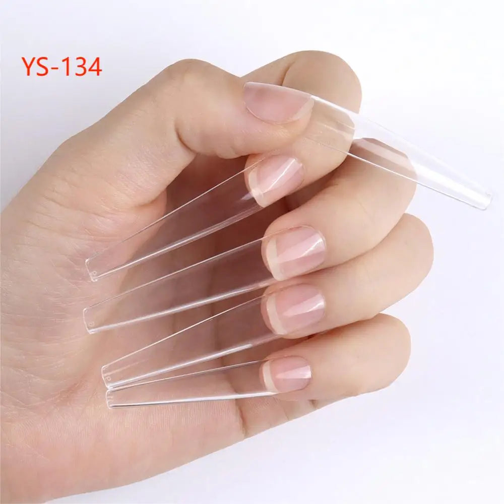 Super Long XXXL Nail Tips Clear False Nail French Non C Curve Xxl Square Stiletto Coffin Tapered Square Soft Gel Nail Tips
