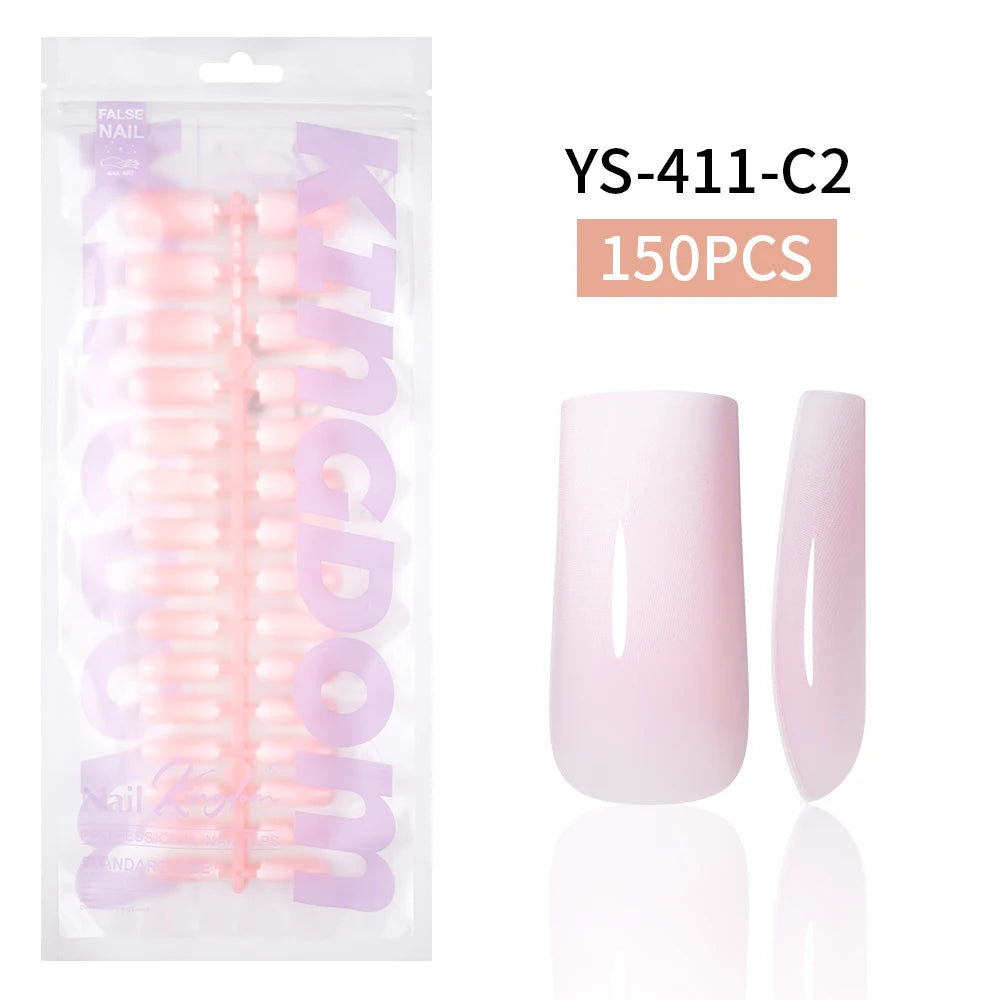 Wholesaler Private Label 150Pcs Nude Pink Gradient Fake Nails Press on Short Square Almond Ombre Press on Nails