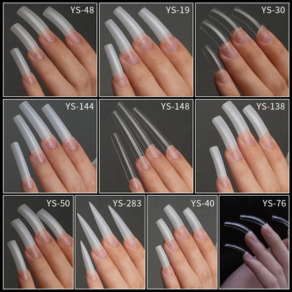 Tapered Square Nail Tips 500pcs/box XXXL French Ultra Thin Half Cover No C Curve Straight Soft Gel French Square Nail Tips
