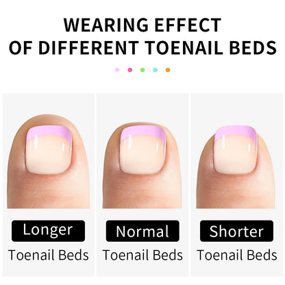 Wholesale 120/150PCS Mixed Color French Square Designs Certain Colorful French Press on Toe Nails Tip for Feet Nail Art Salon