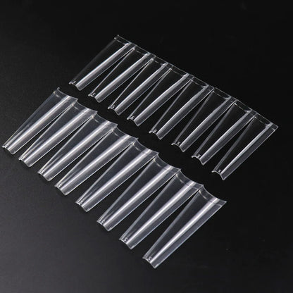 Wholesale 500pcs Box XXL Curved C False Nail Tips Half Cover Long French Artificial Fingernails Transparent Coffin Nail Tips