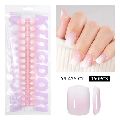 Wholesaler Private Label 150Pcs Nude Pink Gradient Fake Nails Press on Short Square Almond Ombre Press on Nails