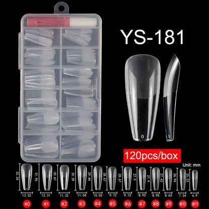 120 Pcs/Box Soft Gel Nails Art Tip Half Matte False Nails Coffin Stiletto Almond Square Full Cover Semi Frosted Nail Tips