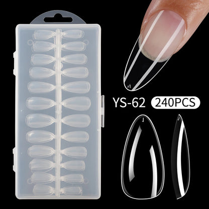 Plastic Full Cover Acrylic Nails Tip Tapered Square Natural Clear Stiletto Artificial Long Ballet French Coffin Nail Tips