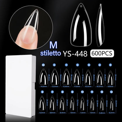 New Soft Gel X 600 Pcs 15sizes Nails No C Curve Full Cover Acrylic Nail Tips  Wholesale Almond Square Coffin Suppliers Nail Tips