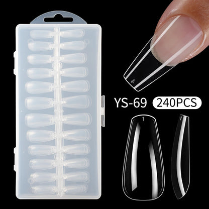 Plastic Full Cover Acrylic Nails Tip Tapered Square Natural Clear Stiletto Artificial Long Ballet French Coffin Nail Tips