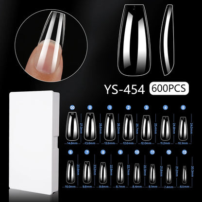 New Soft Gel X 600 Pcs 15sizes Nails No C Curve Full Cover Acrylic Nail Tips  Wholesale Almond Square Coffin Suppliers Nail Tips
