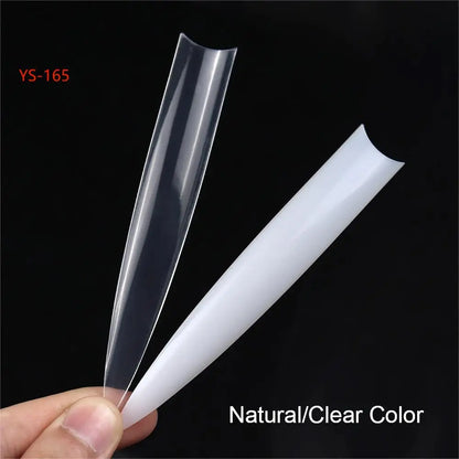 Super Long XXXL Nail Tips Clear False Nail French Non C Curve Xxl Square Stiletto Coffin Tapered Square Soft Gel Nail Tips