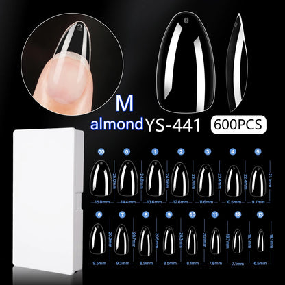 New Soft Gel X 600 Pcs 15sizes Nails No C Curve Full Cover Acrylic Nail Tips  Wholesale Almond Square Coffin Suppliers Nail Tips