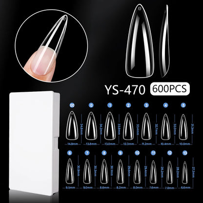 New Soft Gel X 600 Pcs 15sizes Nails No C Curve Full Cover Acrylic Nail Tips  Wholesale Almond Square Coffin Suppliers Nail Tips