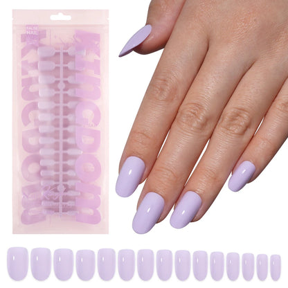 Factory Wholesale 120pcs Purple Pink White Red French Short Nails Reusable Solid Color Press on Nails for Women False Nails