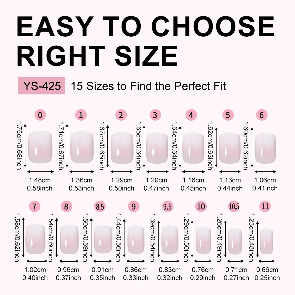 Factory Wholesale OEM ODM 30pcs Nude Gradient Nails Press on Short Medium Square Almond Ombre Pink Press on Nails Art