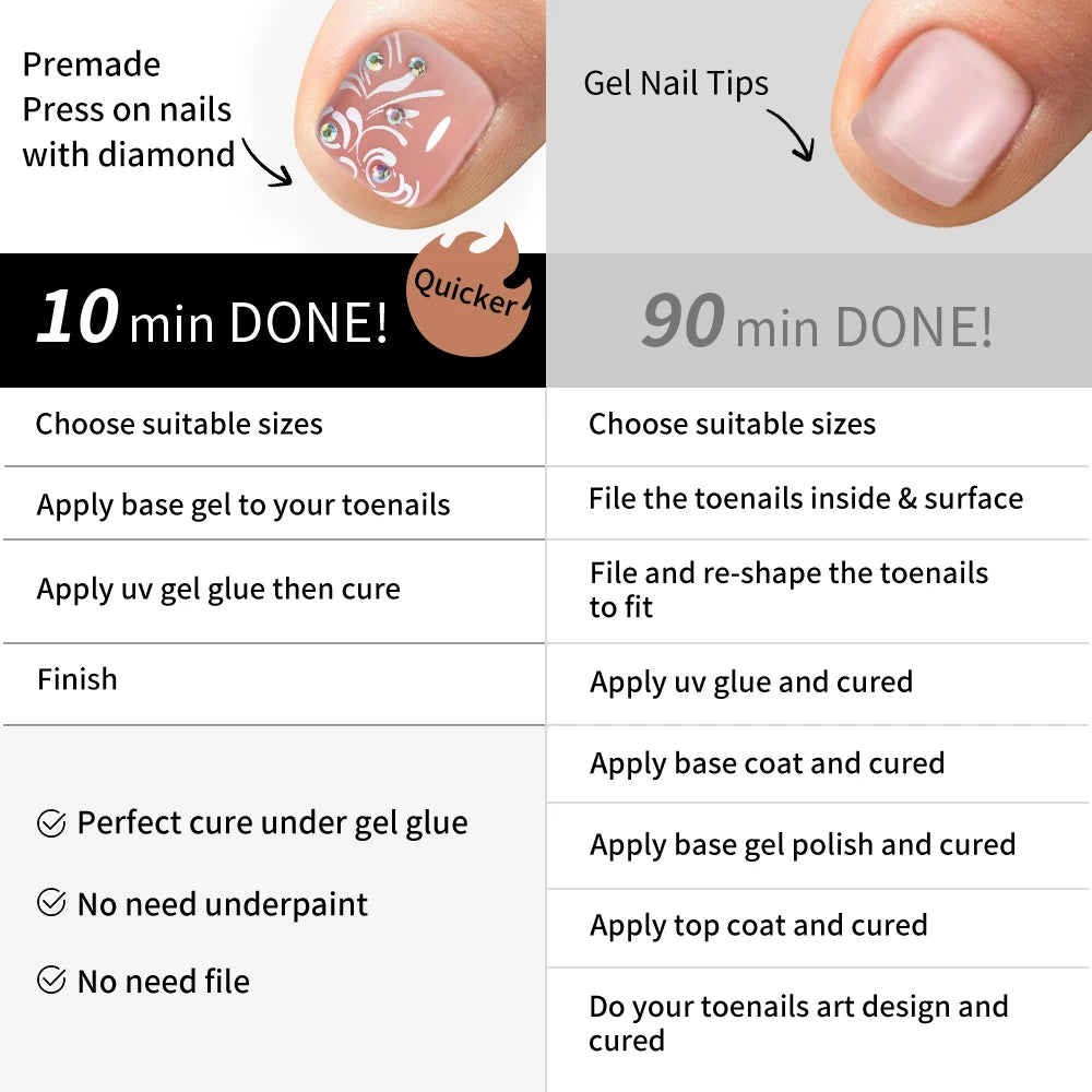 Custom 30pcs Nude Pink Luxury Press on Foot Nail Tips Bling Glitter Toenails Short Square French Press on Toe Nails With Diamond