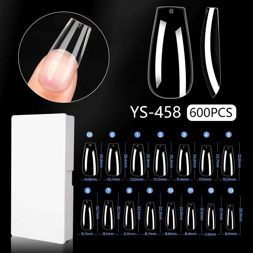 New Soft Gel X 600 Pcs 15sizes Nails No C Curve Full Cover Acrylic Nail Tips  Wholesale Almond Square Coffin Suppliers Nail Tips