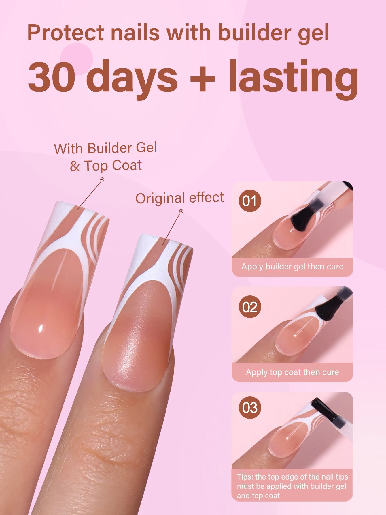 Factory Wholesales French False Matte Nails 120 Pcs Traceless Medium Square Soft Gel French Press on Nail for Nail Art Salon