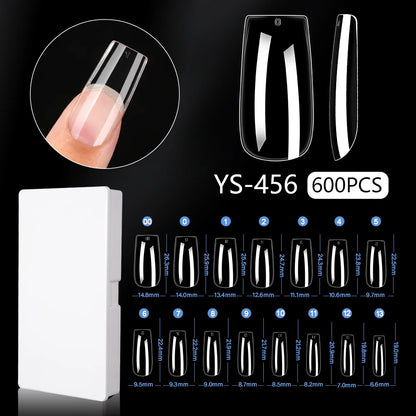 New Soft Gel X 600 Pcs 15sizes Nails No C Curve Full Cover Acrylic Nail Tips  Wholesale Almond Square Coffin Suppliers Nail Tips