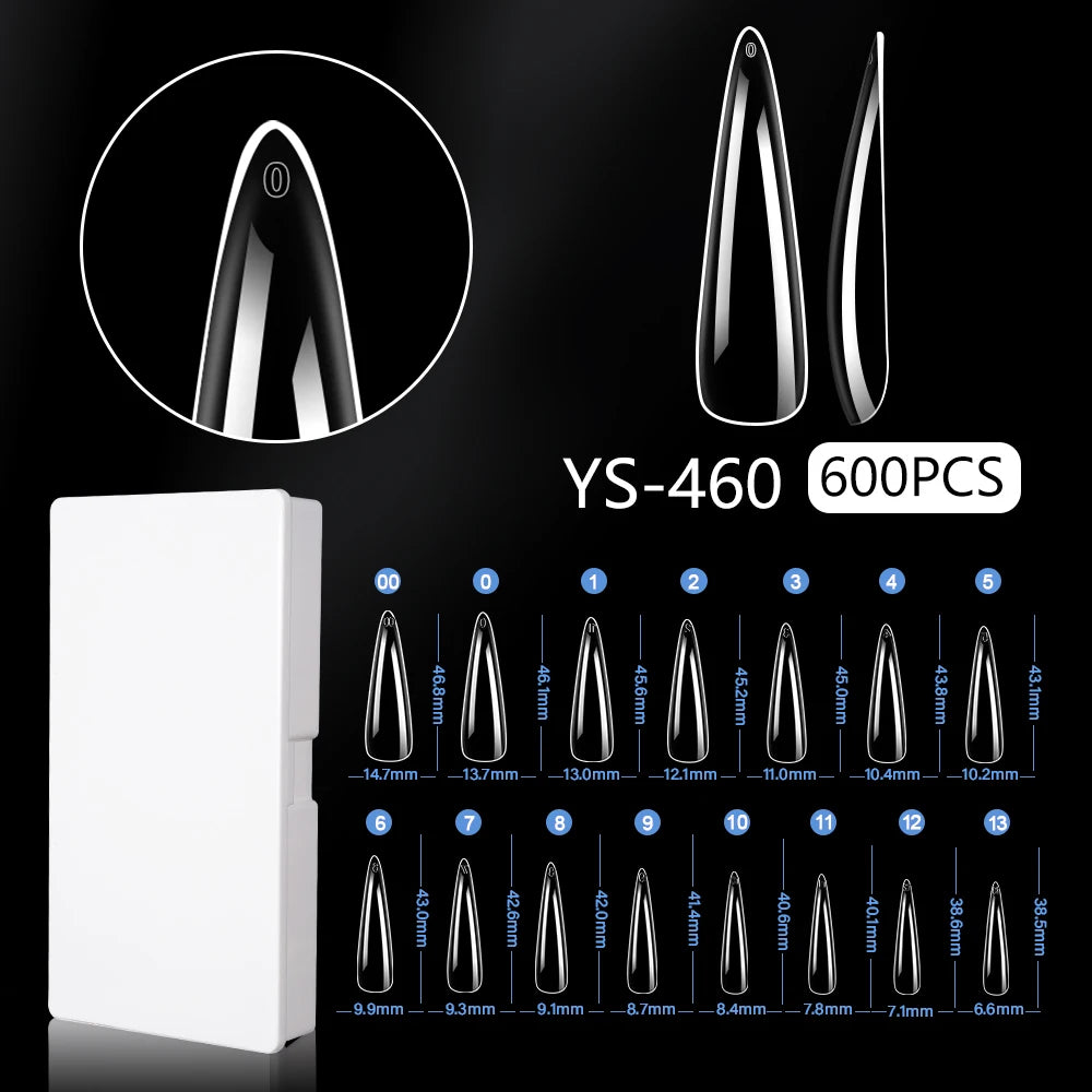 New Soft Gel X 600 Pcs 15sizes Nails No C Curve Full Cover Acrylic Nail Tips  Wholesale Almond Square Coffin Suppliers Nail Tips