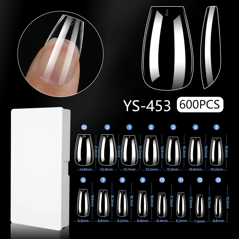 New Soft Gel X 600 Pcs 15sizes Nails No C Curve Full Cover Acrylic Nail Tips  Wholesale Almond Square Coffin Suppliers Nail Tips