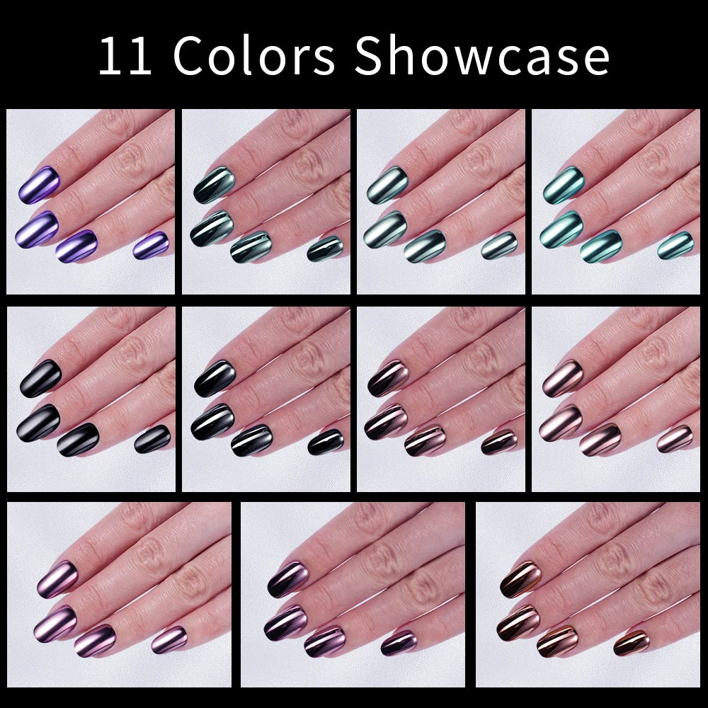 Custom Private Label 24pcs Short Round Solid Color Glittery Mirror False Nails Matte or Mirror Effect Press on Nails Set