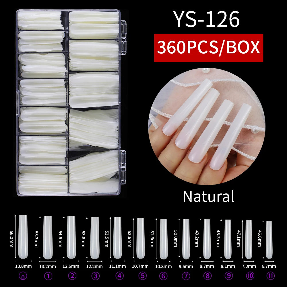 Wholesale Custom Logo XXXL False Square Nail Tips Thin Full Cover Extra Long 3XL Straight Square Nail Art Tips Salon