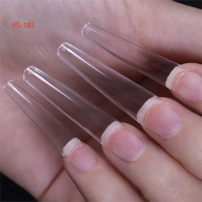 Super Long XXXL Nail Tips Clear False Nail French Non C Curve Xxl Square Stiletto Coffin Tapered Square Soft Gel Nail Tips