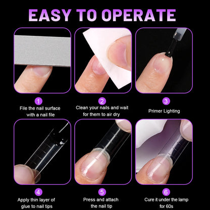 Factory Wholesale 504pcs/Box False Nail Tips Nature Clear Half Cover French Square Nail Tips With Scales for Nail Art Salon