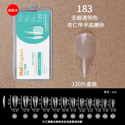 120 Pcs/Box Soft Gel Nails Art Tip Half Matte False Nails Coffin Stiletto Almond Square Full Cover Semi Frosted Nail Tips