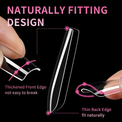 Hot Sale 360Pcs Long Square Nail Tips Artificial Fingernails Clear Wholesale French Style Nail Tips Soft Gel Acrylic Nail Tips