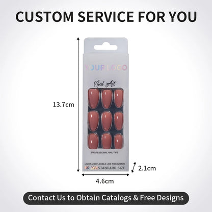 Nail Factory Custom 32pcs/30pcs Handmade Gel Nails Press on Full Cover Solid Color Aurora Glitter Almond Press on Nail Tips