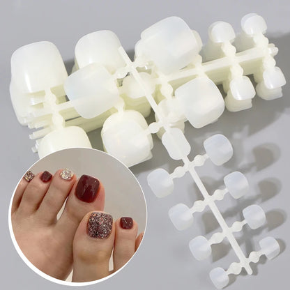 OEM Wholesale Toe Nail Artificia Nail Art Tips Matte Natural Clear Toenail Tips Set for Women Feet Fake Nails Manicure Supplies