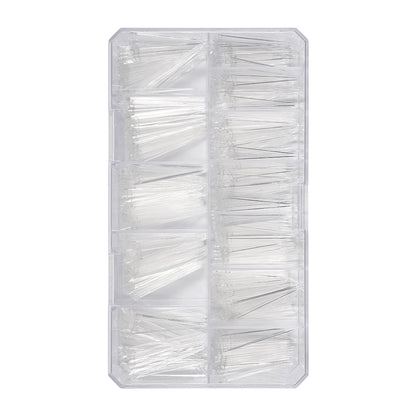 Wholesale Extra Long 504pcs Stiletto Nail Tips Long Pointed Nail Extensions for Finger Nature Clear Half Cover Manicure Design