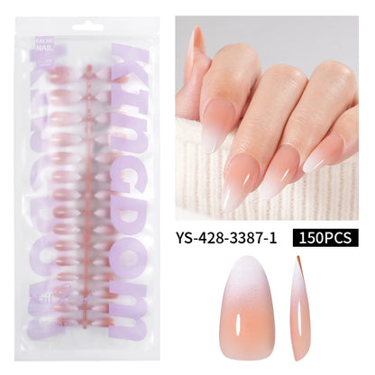 Wholesaler Private Label 150Pcs Nude Pink Gradient Fake Nails Press on Short Square Almond Ombre Press on Nails