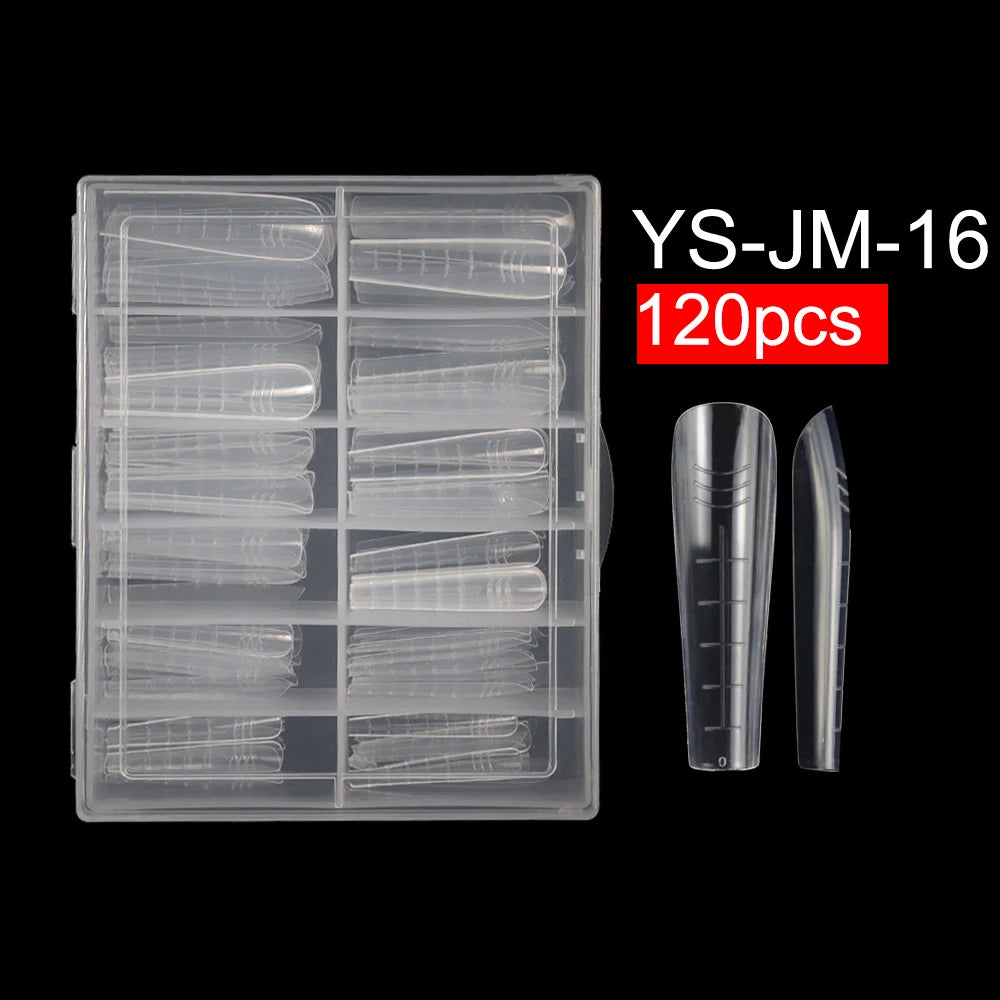 Wholesale 120pcs Russian Almond Dual Forms 26 Styles Quick Building Nail Model Extension Oval Stiletto Coffin Plastic Nail Forms