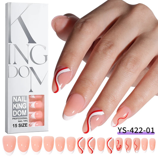 High Quality Glossy 120pcs French False Ballet Nails Tip Silver Design Soft Gel Nails Press on French Tips for Nail Art Salon