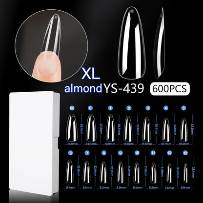 New Soft Gel X 600 Pcs 15sizes Nails No C Curve Full Cover Acrylic Nail Tips  Wholesale Almond Square Coffin Suppliers Nail Tips