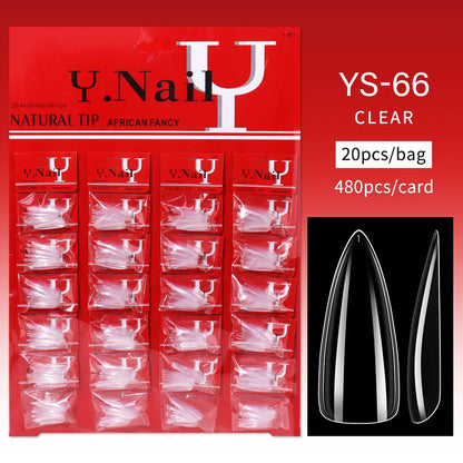 Nail Kingdom 480pcs 24Bags/Set Nail Tips Solid Color Clear Coffin/Square/Almond  Full Cover Nail Tips False Nail Wholesale