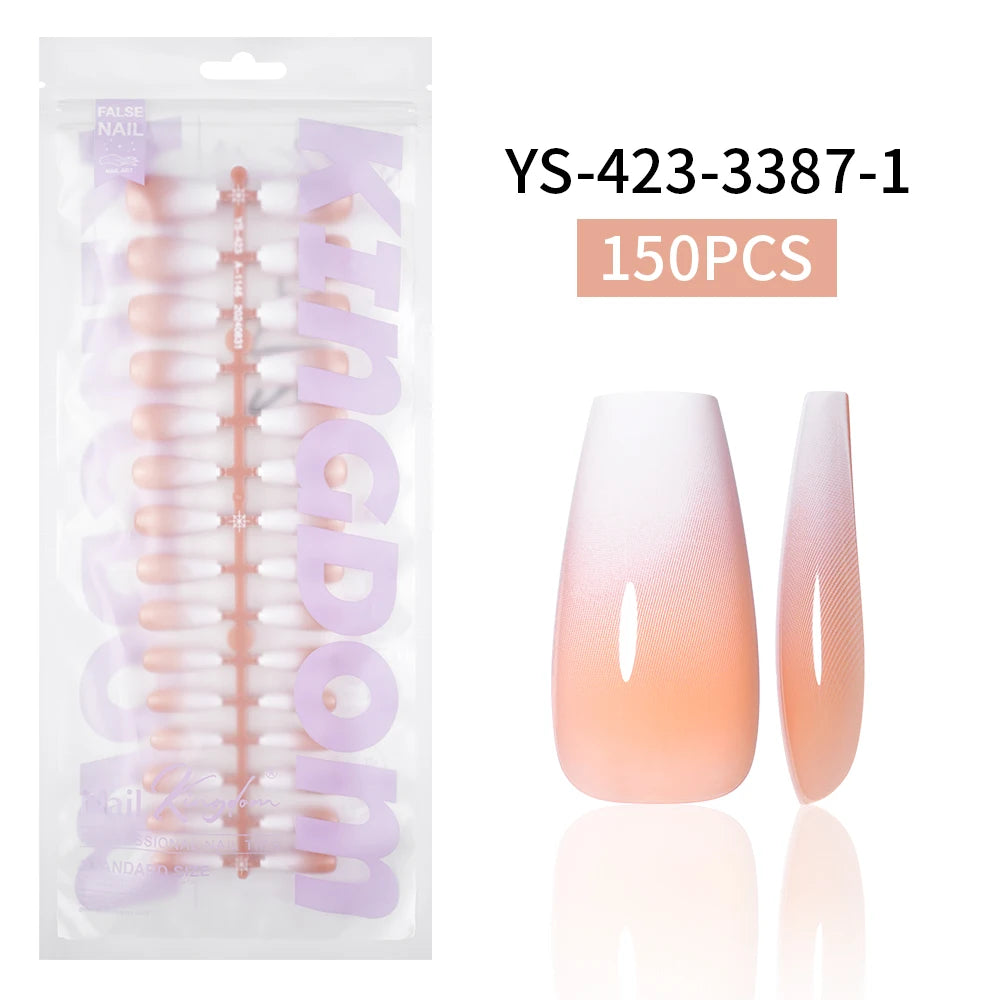 Wholesaler Private Label 150Pcs Nude Pink Gradient Fake Nails Press on Short Square Almond Ombre Press on Nails