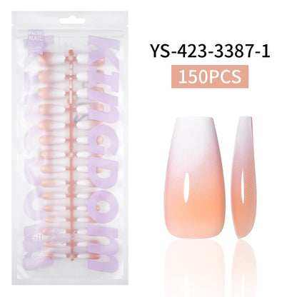 Wholesaler Private Label 150Pcs Nude Pink Gradient Fake Nails Press on Short Square Almond Ombre Press on Nails
