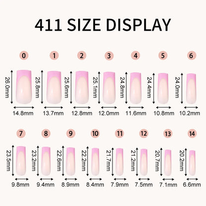 Wholesale Custom 150pcs Full Cover Square Press Acrylic Nails Art False Nails Colorful French Tips Coffin Pattern for Finger