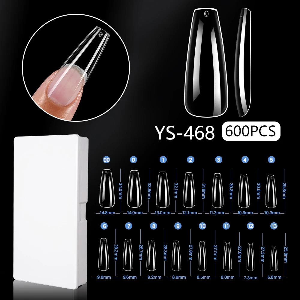 New Soft Gel X 600 Pcs 15sizes Nails No C Curve Full Cover Acrylic Nail Tips  Wholesale Almond Square Coffin Suppliers Nail Tips