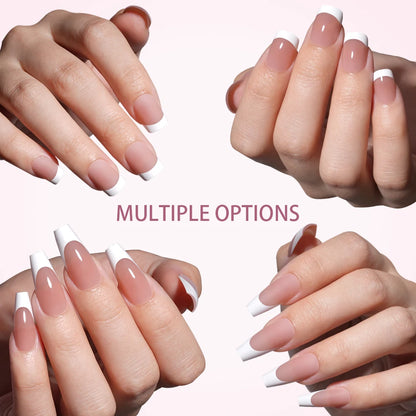 30pcs/box French Gel Nails Press on Nails