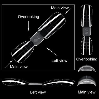 New Wholesale Private Label Quick Building Nail Molds 120Pcs Acrylic Extension Clear French Square Oval Plastic Nail Form