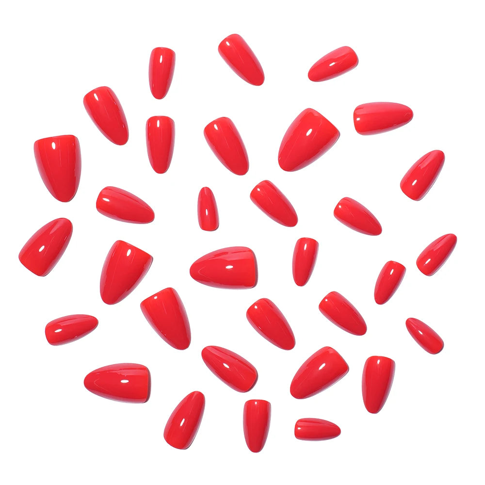 Custom Private Label 160pcs Cherry Wine Red Pink False Nails Reusable Solid Color Short Almond Gel Press on Nails Art Manicure