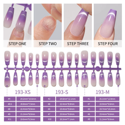 Wholesale New 30Pcs Glitter Luxury Handmade Crescent Cat Eye Nail Tips French Soft Gel Nail Art Kits False Press on Nails Set