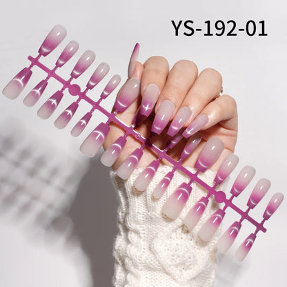 Wholesale New 30Pcs Glitter Luxury Handmade Crescent Cat Eye Nail Tips French Soft Gel Nail Art Kits False Press on Nails Set