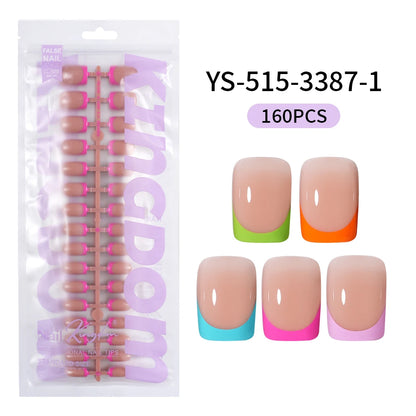 Nail Supplier Custom Wholesale 150PCS Press on French Nails Square Full Cover Wearable Colorful Press on Nails French Tip