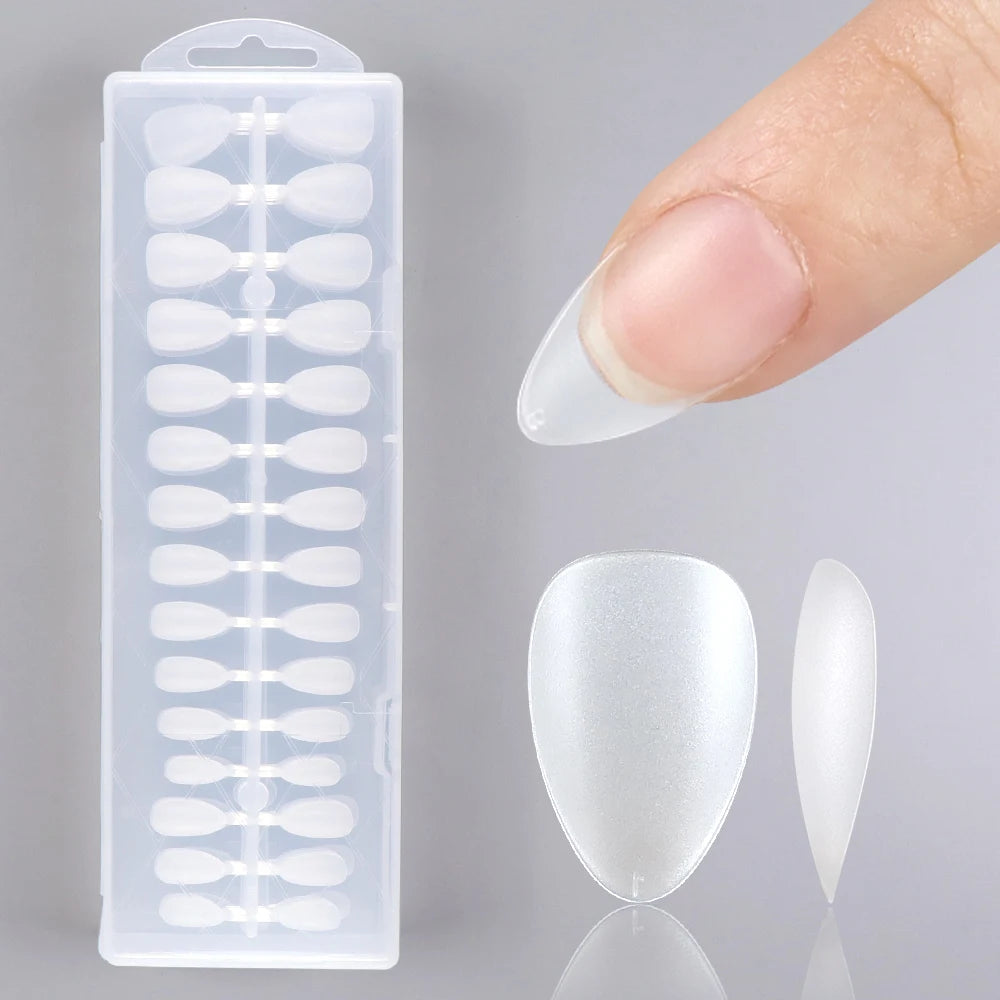 Wholesale Hot Sale Nail Salon 240 Pieces Non-Trace Nail Tip Transparent Matte Fingernail Soft Gel X Full Cover Nail Tips